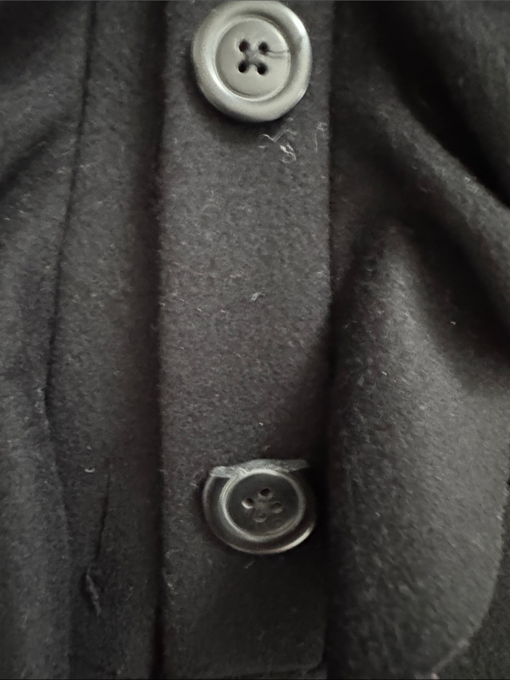 J. Crew Black Wool Ruffle-Front Coat - Picture 3 of 4